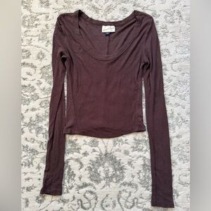 Universal Thread Long Sleeve Top in Rich Brown